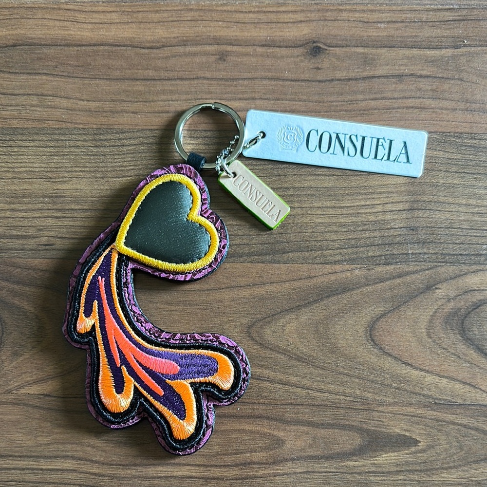 Consuela Black and Yellow Key & Card Holder with Artistic Flair
